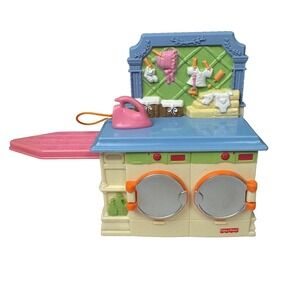 Fisher Price Dollhouse Washing Machine Iron Furniture Barbie Mattel Laundry Room